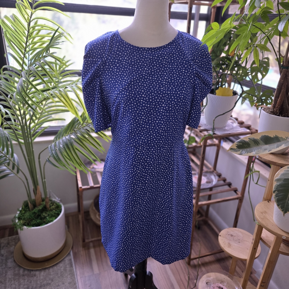 ** SOLD** Banana Republic Navy Polka Dot Midi Dress